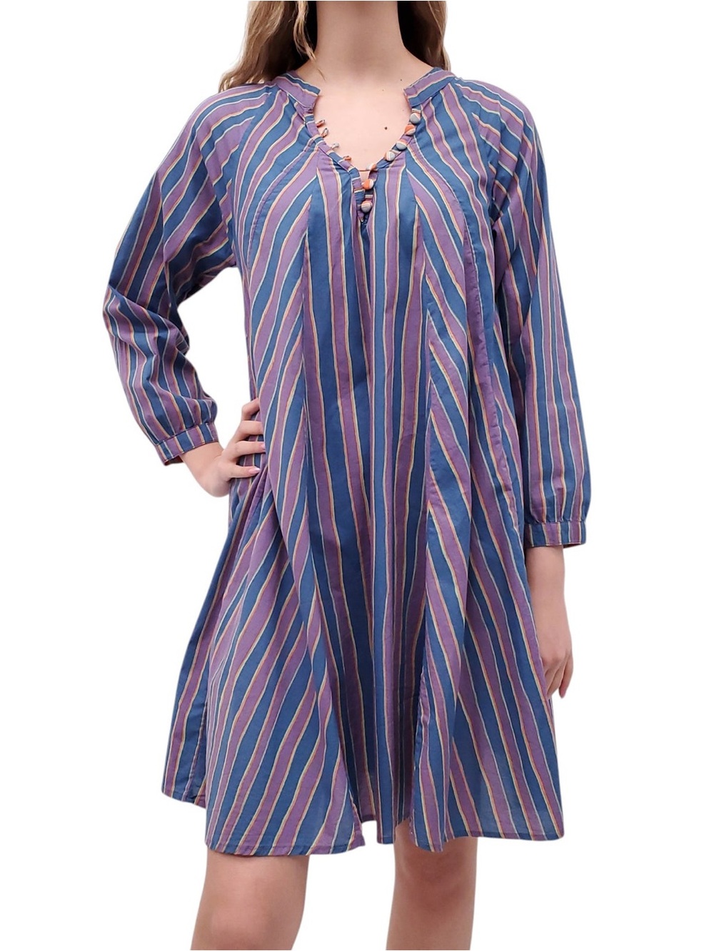 Natalie Martin Collection Fiore Short Dress in batik stripe